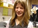 Miranda at her work in the post room
