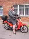 man on a scooter